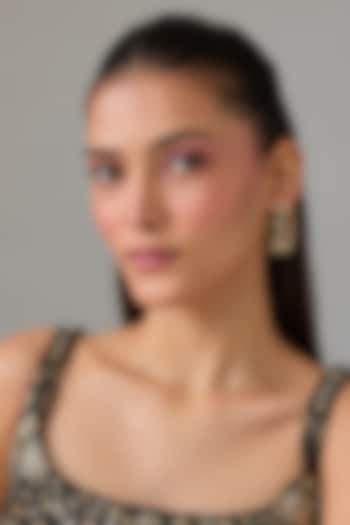 Gold Plated Blue Swarovski Stone Hoop Earrings by ESME at Pernia's Pop Up Shop