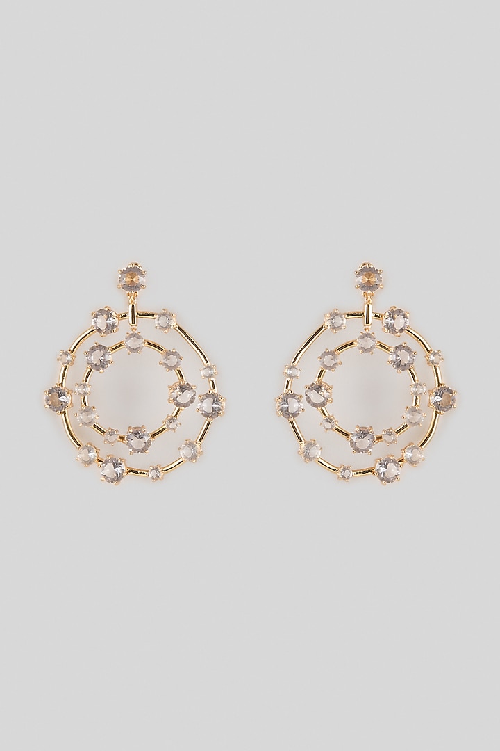 Gold Plated Swarovski Crystal Hoop Earrings by ESME at Pernia's Pop Up Shop