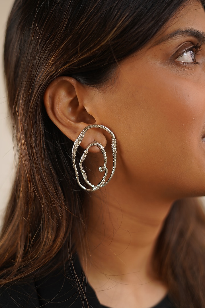 Gold Plated Swarovski Stone Hoop Earrings by ESME at Pernia's Pop Up Shop