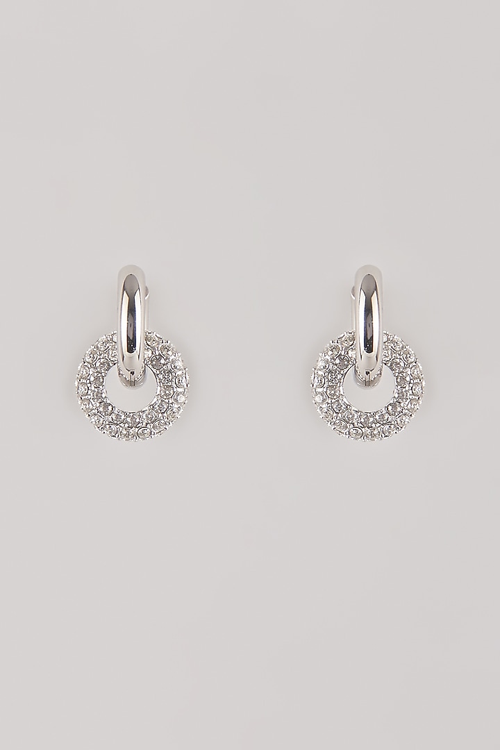 Gold Plated Swarovski Stone Halo Hoop Earrings by ESME at Pernia's Pop Up Shop