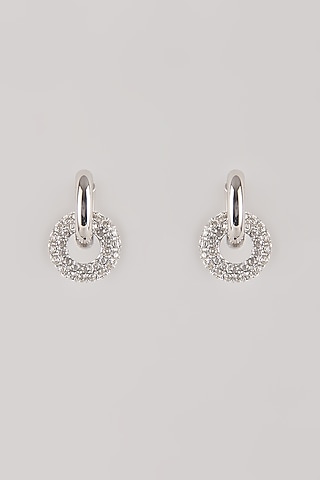 Gold Plated Swarovski Stone Halo Hoop Earrings by ESME
