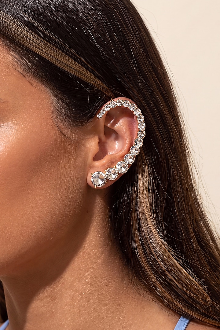Gold Plated Austrian Crystal Earcuffs by ESME at Pernia's Pop Up Shop