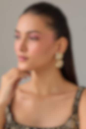 Gold Plated Emerald-Cut Swarovski Crystal Stud Earrings by ESME at Pernia's Pop Up Shop