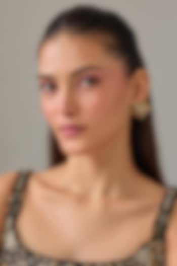 White Rhodium Finish Green Swarovski Crystal Ear Cuffs by ESME at Pernia's Pop Up Shop