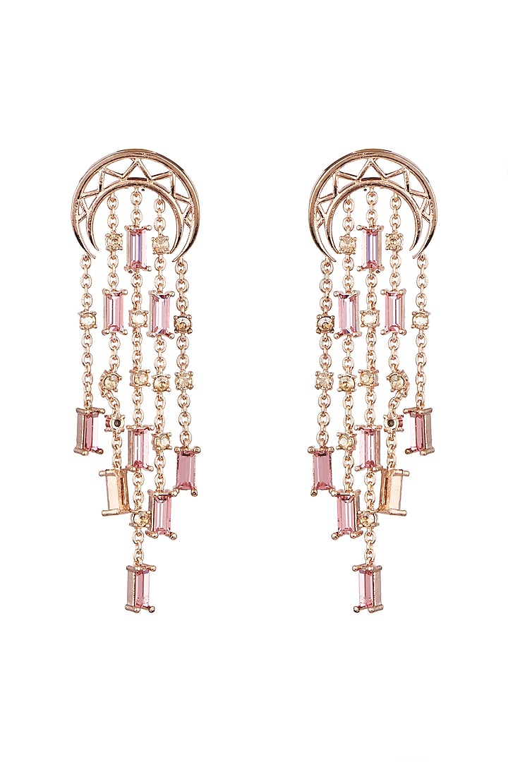 Rose Gold Finish Swarovski Earrings by ESME at Pernia's Pop Up Shop