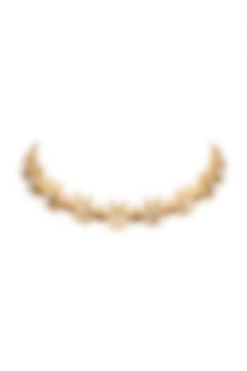 Gold Finish Swarovski Choker Necklace by ESME