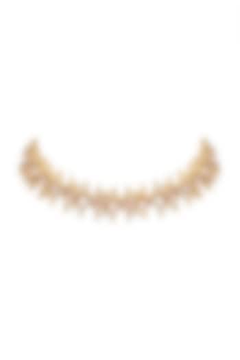 Gold Finish Teardrop Swarovski Necklace Set by ESME