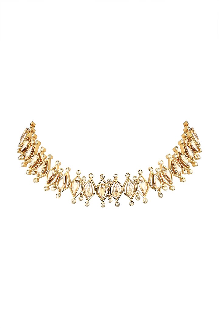 Gold Finish Swarovski Choker Necklace by ESME
