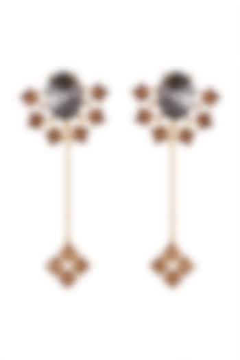 Gold Finish Detachable Dangler Earrings by ESME