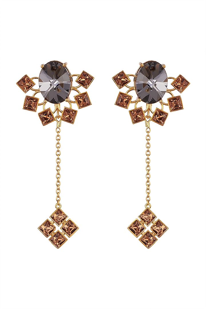 Gold Finish Detachable Dangler Earrings by ESME