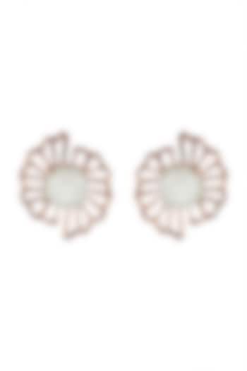 Rose Gold Finish Swarovski Crystal Stud Earrings by ESME