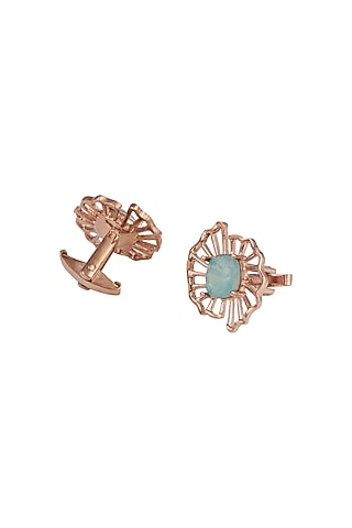 Rose Gold Finish Cufflinks With Swarovski Crystals by ESME