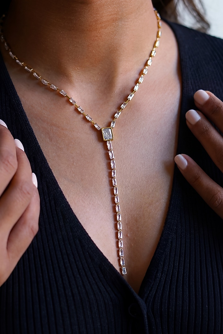 Gold Plated Austrian Crystal necklace by ESME at Pernia's Pop Up Shop