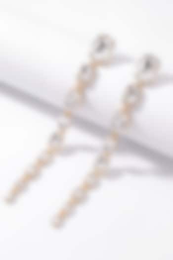 Gold Plated Austrian Crystal Shoulder Duster Earrings by ESME at Pernia's Pop Up Shop