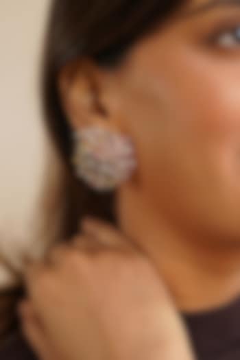 Gold Plated Multi-Colored Austrian Crystal Stud Earrings by ESME at Pernia's Pop Up Shop