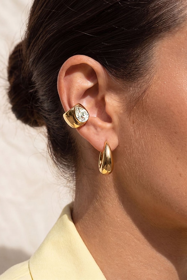 Gold Plated Austrian Crystal Earcuffs by ESME at Pernia's Pop Up Shop