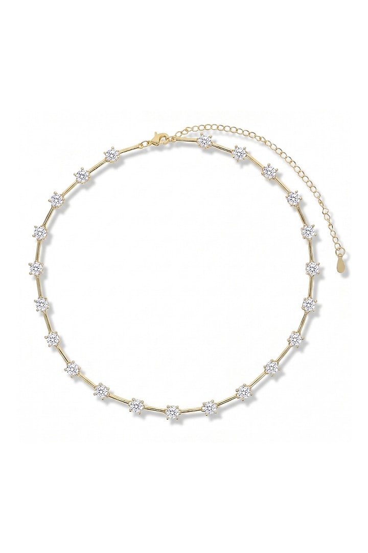 Gold Plated Austrian Crystal Tennis Necklace by ESME at Pernia's Pop Up Shop