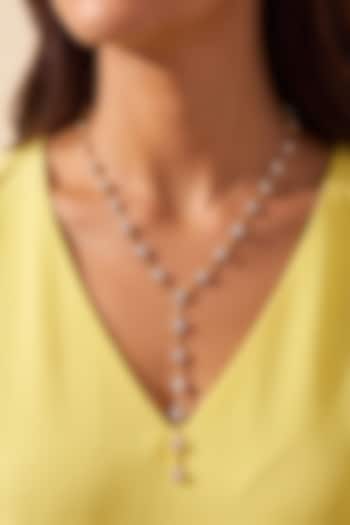 Gold Plated Austrian Crystal Lariat Necklace by ESME at Pernia's Pop Up Shop
