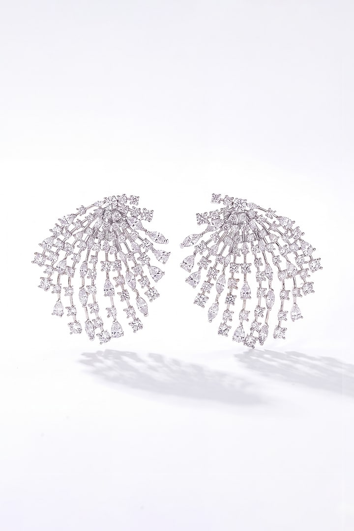 Silver Finish Austrian Crystal Stud Earrings by ESME at Pernia's Pop Up Shop