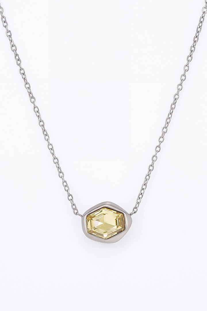Gold Finish Austrian Crystal Pendant Necklace by ESME at Pernia's Pop Up Shop
