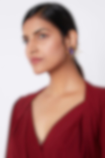 Gold Finish Swarovski Stud Earrings by ESME at Pernia's Pop Up Shop