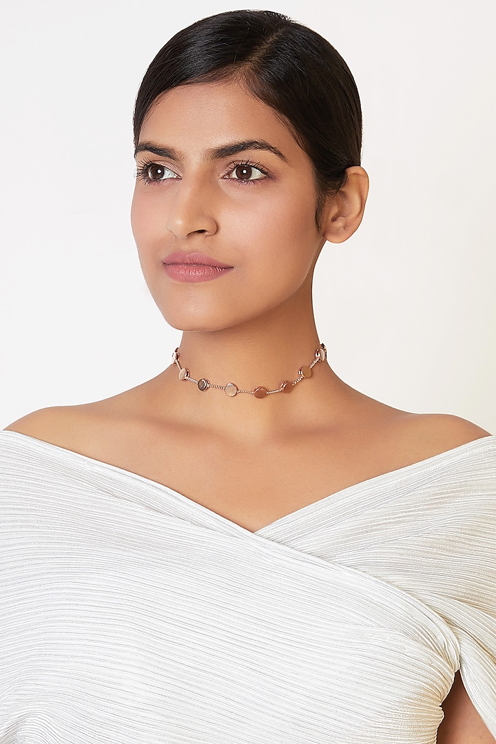Rose Gold Finish Choker Necklace by ESME