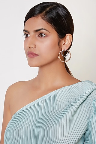 Rose Gold Finish Hoop Earrings by ESME