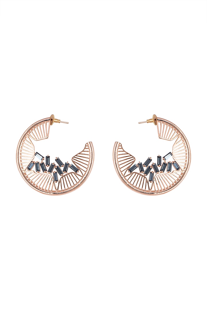 Rose Gold Finish Hoop Earrings by ESME at Pernia's Pop Up Shop