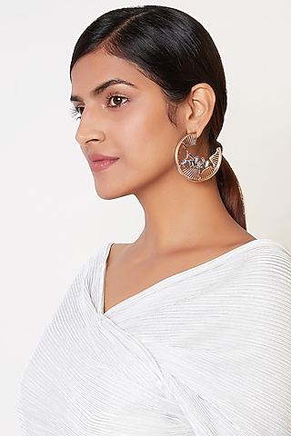 Rose Gold Finish Hoop Earrings by ESME