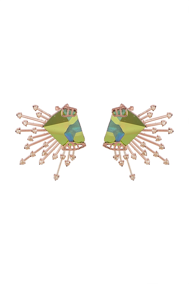 Rose Gold Finish Swarovski Earstuds by ESME at Pernia's Pop Up Shop