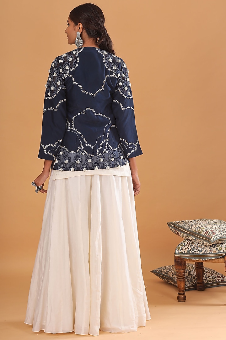 Off White Embroidered Sharara Set by Ek Soot at Pernia's Pop Up Shop