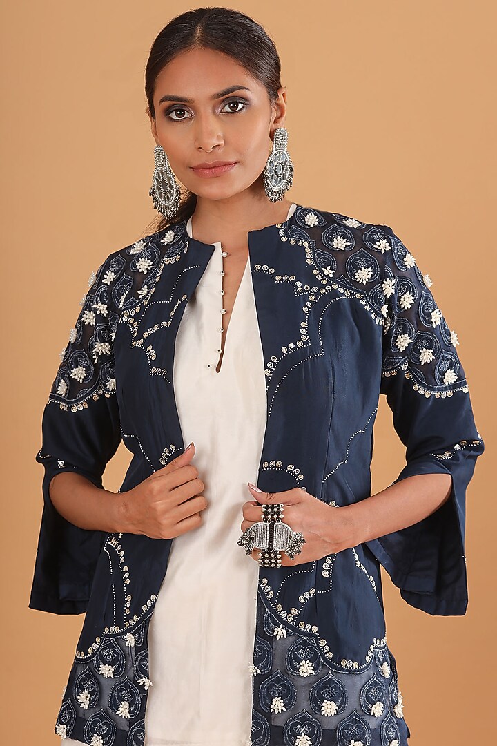 Off White Embroidered Sharara Set by Ek Soot at Pernia's Pop Up Shop