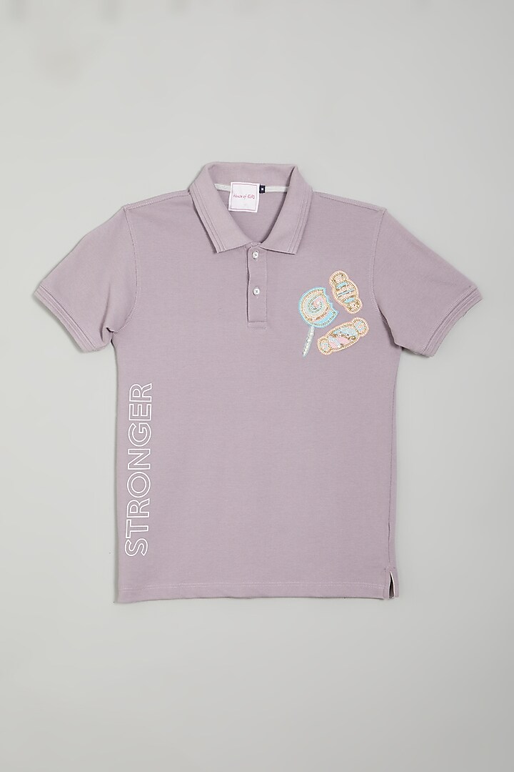 Lilac Cotton T-Shirt For Girls by House of Esro