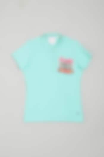 Mint Green Cotton T-Shirt For Girls by House of Esro