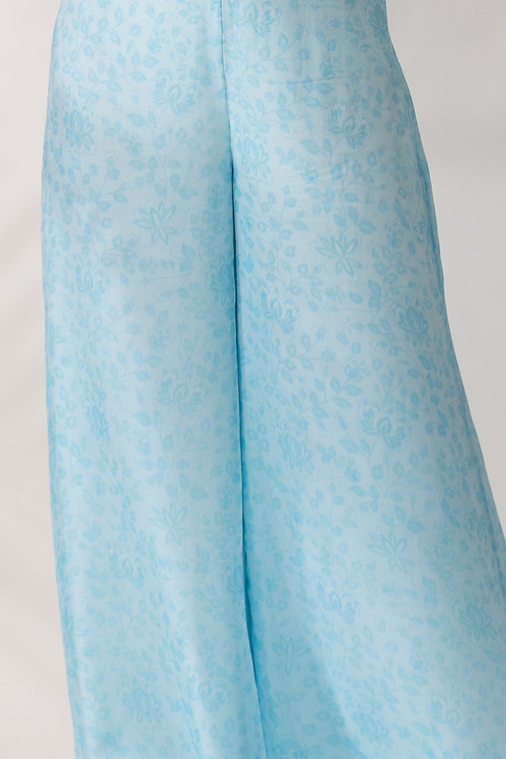 Blue Viscose Chiffon Hand-Pleated Co-Ord Set by Essay by Sumedha Agrawal at Pernia's Pop Up Shop