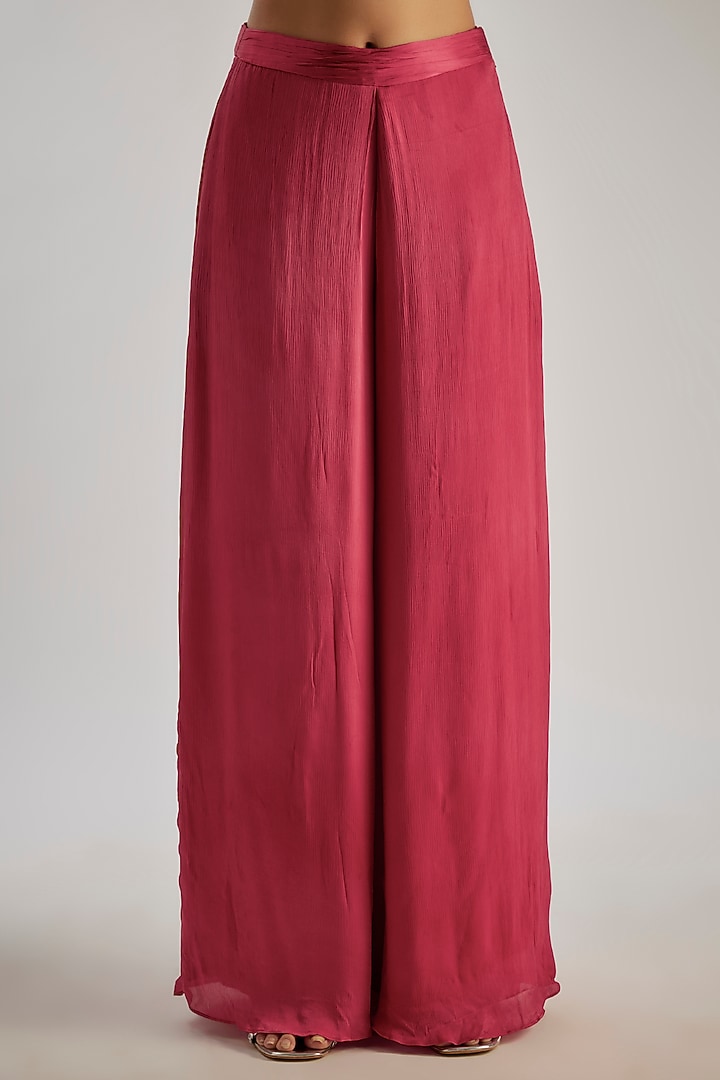 Pink Satin Chiffon & Bemberg Co-Ord Set by Essay by Sumedha Agrawal at Pernia's Pop Up Shop
