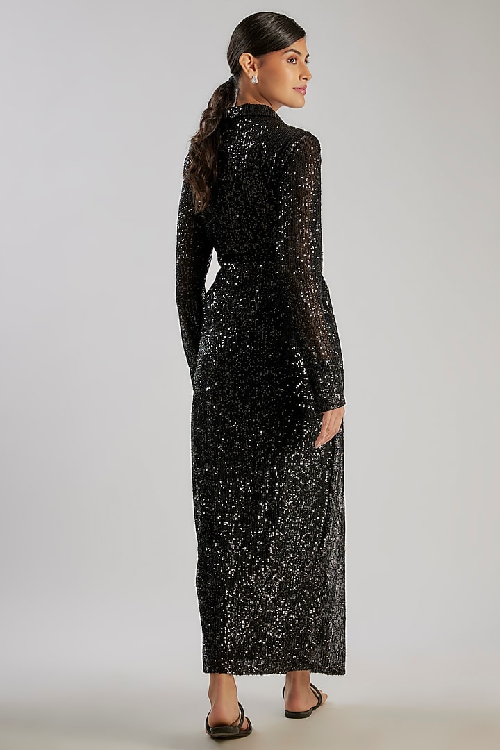 Black Sequins & Polyester Co-Ord Set by Essay by Sumedha Agrawal at Pernia's Pop Up Shop