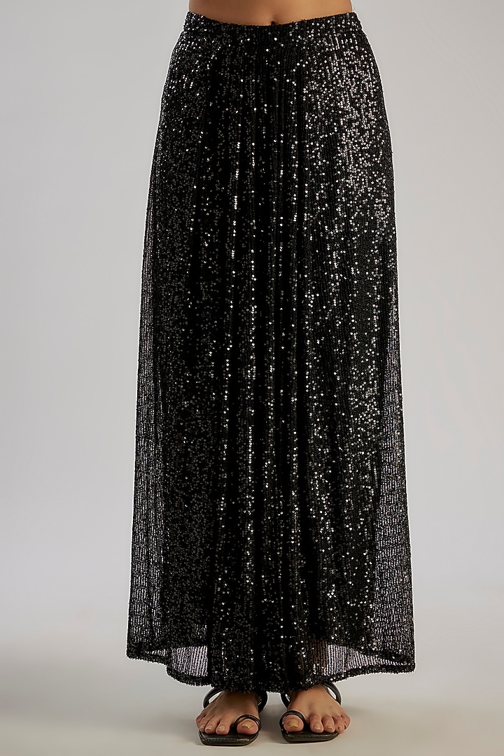 Black Sequins & Polyester Co-Ord Set by Essay by Sumedha Agrawal at Pernia's Pop Up Shop