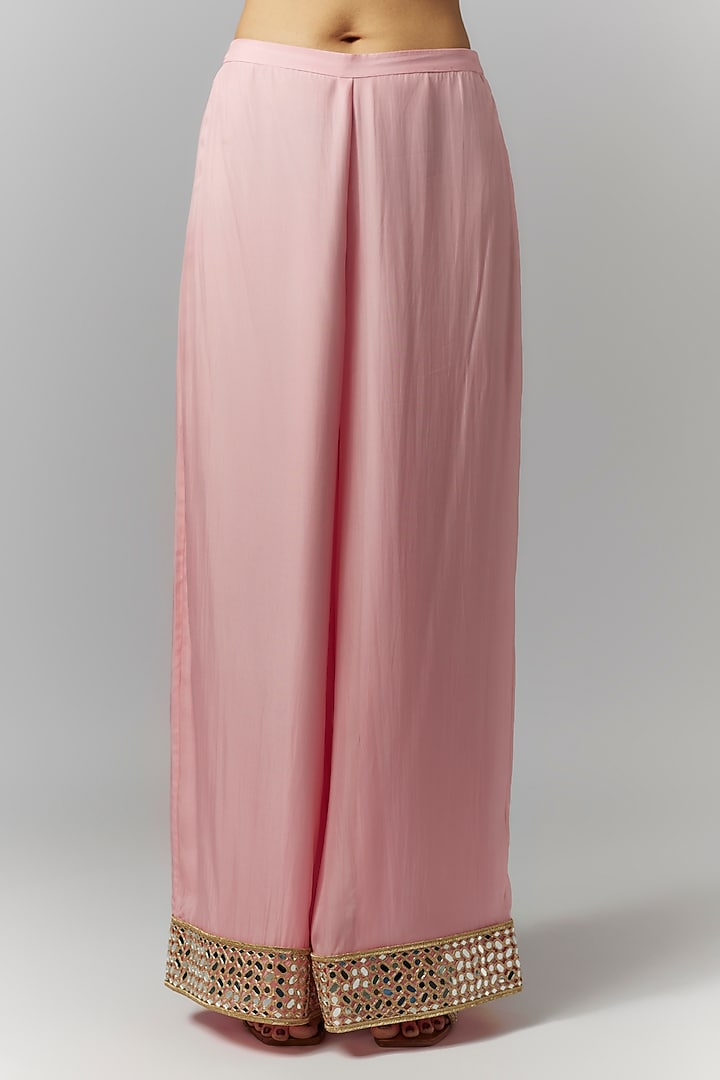Pink Organza Sequin & Mirror Embroidered Kurta Set by Essay by Sumedha Agrawal at Pernia's Pop Up Shop