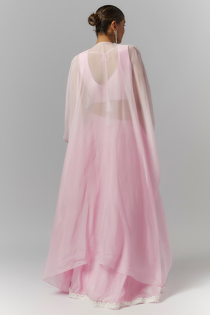 Lilac Organza Sequins & Pearl Embroidered Jacket Wedding Lehenga Set by Essay by Sumedha Agrawal at Pernia's Pop Up Shop