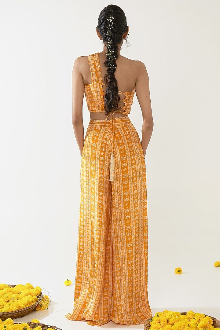 Yellow Natural Crepe Bohemian-Floral Printed Co-Ord Set by Essay by Sumedha Agrawal at Pernia's Pop Up Shop