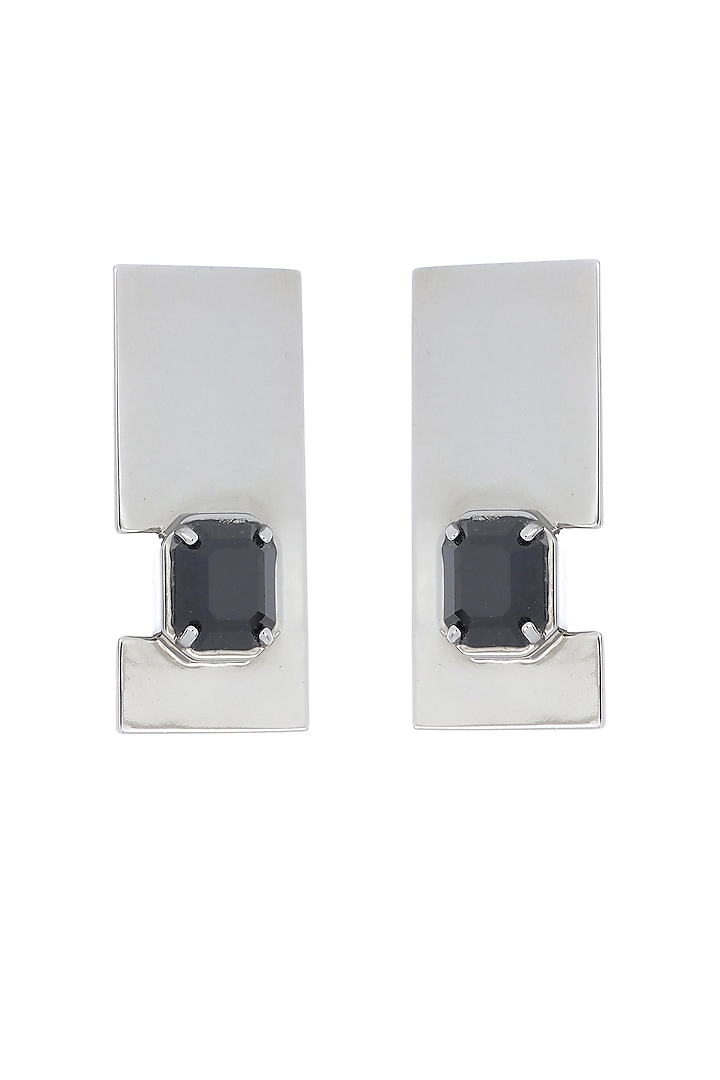 Gold Plated Swarovski & Precious Stone Stud Earrings by ESS&NOI at Pernia's Pop Up Shop