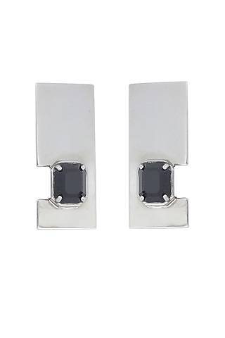 Gold Plated Swarovski & Precious Stone Stud Earrings by ESS&NOI
