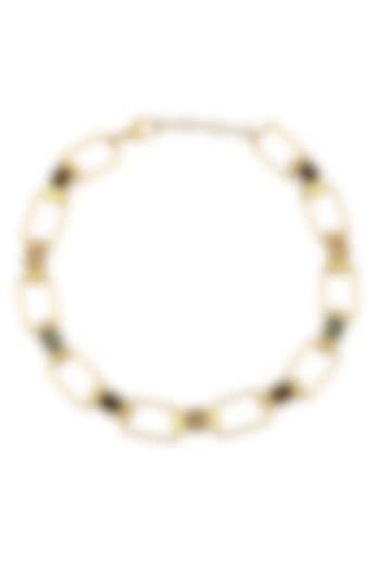 Gold Plated Swarovski & Topaz Stone Choker Necklace by ESS&NOI at Pernia's Pop Up Shop