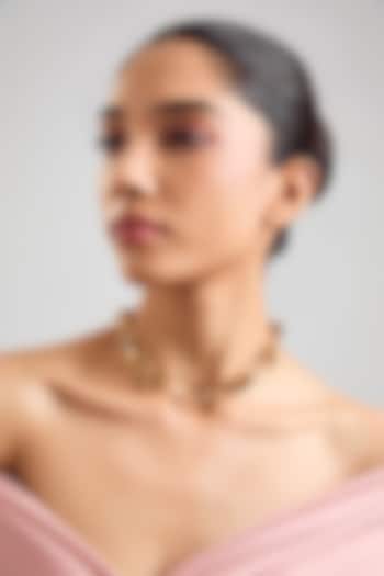 Gold Plated Smoked Topaz Swarovski Stone Choker Necklace by ESS&NOI at Pernia's Pop Up Shop