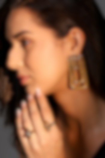 Gold Plated Brass Dangler Earrings by ESS&NOI at Pernia's Pop Up Shop