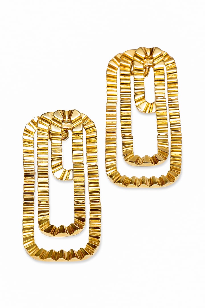 Gold Plated Brass Dangler Earrings by ESS&NOI at Pernia's Pop Up Shop