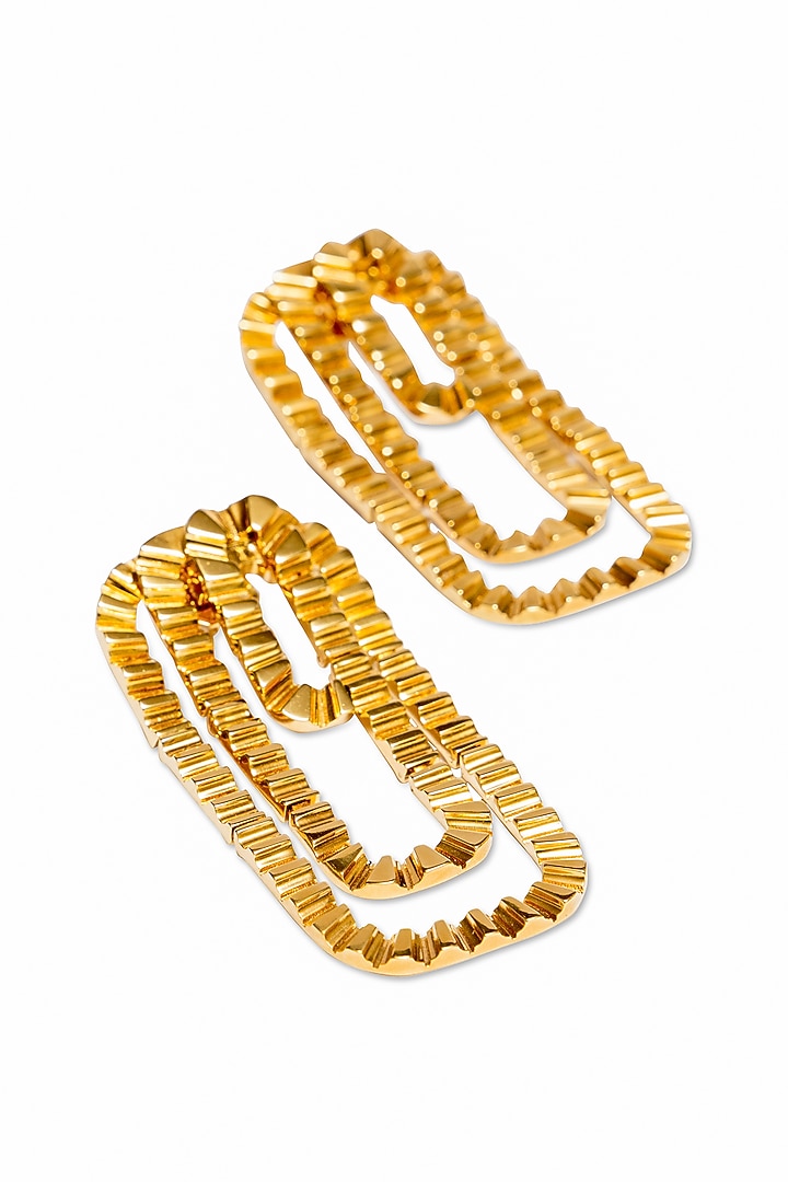 Gold Plated Brass Dangler Earrings by ESS&NOI at Pernia's Pop Up Shop