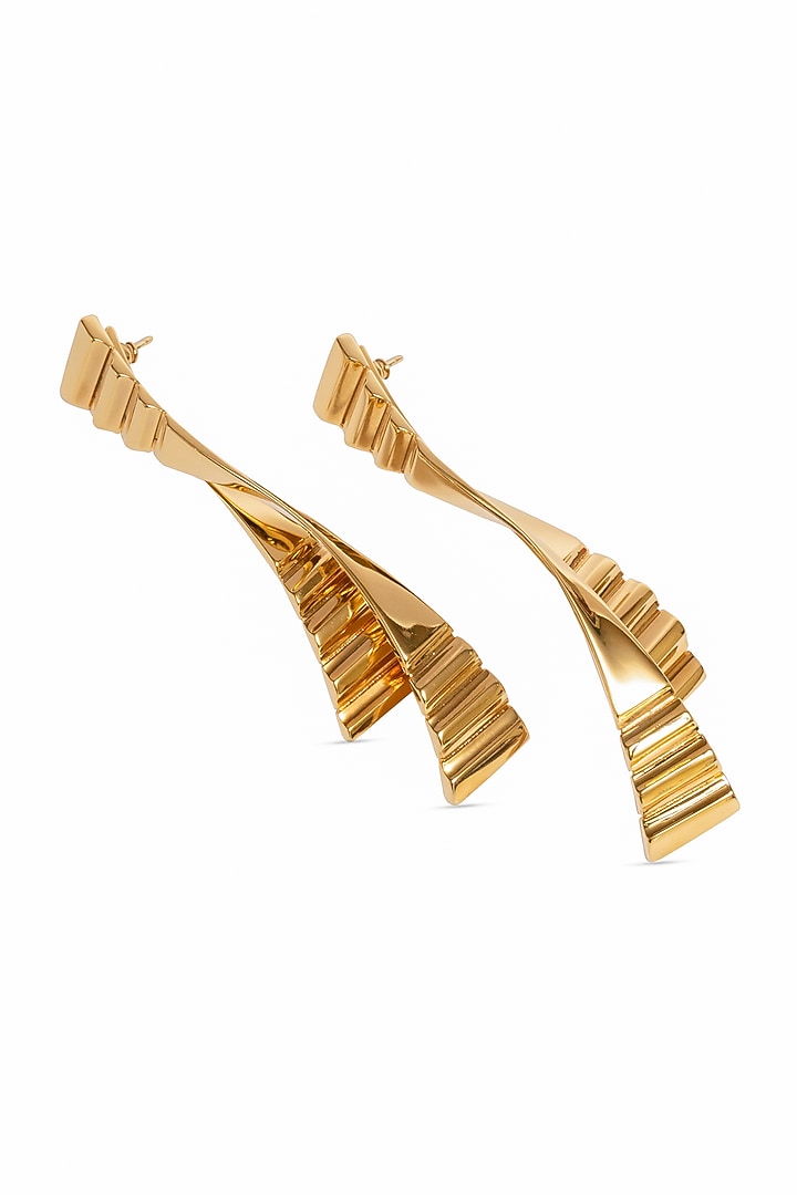 Gold Plated Brass Dangler Earrings by ESS&NOI at Pernia's Pop Up Shop