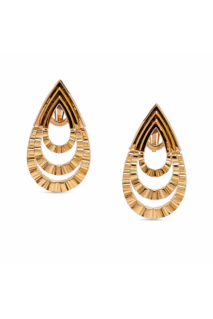 Gold Plated Paisley Dangler Earrings by ESS&NOI at Pernia's Pop Up Shop